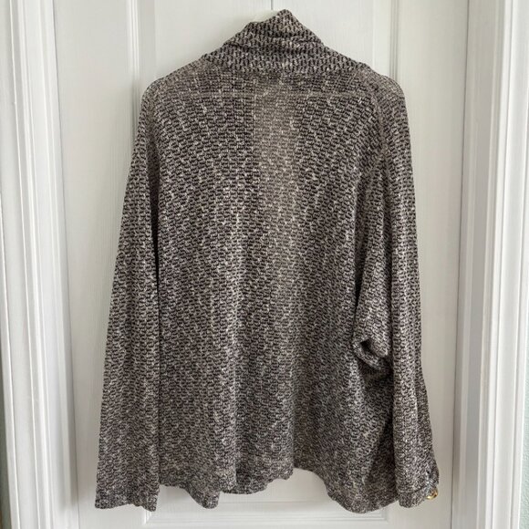 Flowy Cardigan Sweater – Heathered Black, Brown, and Grey - Picture 5 of 8